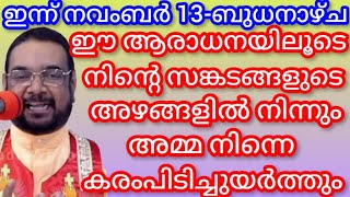 ഈ ആരാധനയിലൂടെ നിന്റെ സങ്കടങ്ങളുടെ ആഴങ്ങളിൽ നിന്നും അമ്മ നിന്നെ കരം പിടിച്ചുയർത്തും