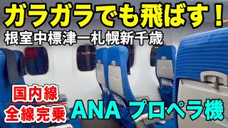 【国内線制覇#76】ANA国内最東端の路線！根室中標津ー札幌新千歳は俊足プロペラ機、Q400で！