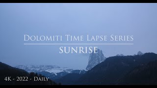 Dolomiti, Val Gardena, Italy | Timelapse Series 365 | Sunrise 2023.04.23 | Livestream, Weather 4k