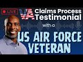 Live VA disability claims process testimonial with Air Force Veteran