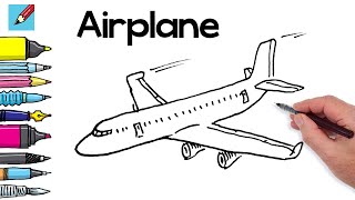 DRAW A PLANE REAL EASY - Step by step drawing tutorial