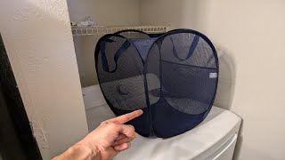 This laundry basket will up your laundry game - Handy Laundry Collapsible Mesh Pop Up Hamper with Wi