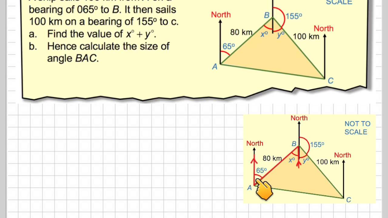 Use Of Bearings And Finding An Angle Using Trigonometry - YouTube