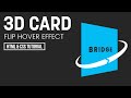 3D Flip Card Effect on Hover Using Only HTML & CSS | CSS 3D Flip Card Hover Effect