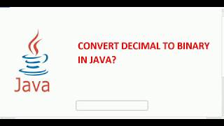 convert decimal to binary in java || java inerview questions.