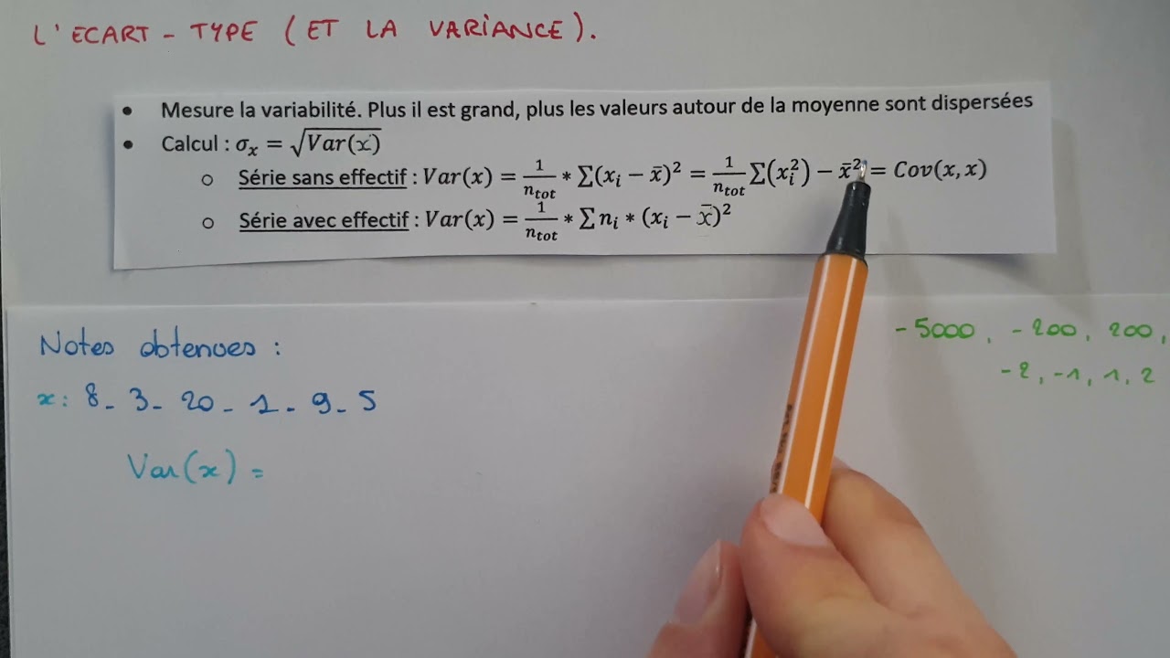 Calculer L’ÉCART-TYPE & La VARIANCE D’une Série Statistique ...