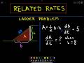 Related Rates # 7 - Ladder Sliding Down Wall, Finding Rate of Change of Area Under Ladder Related Rates # 7 - Ladder Sliding Down Wall, Finding Rate of Change of Area Under Ladder