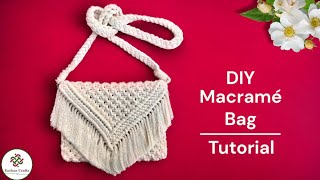 Macrame Sling Bag | Macrame Bag Tutorial | DIY Macrame Boho Bag Step by step