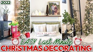 🎄 EASY LAST MINUTE CHRISTMAS DECORATING 🎄 | Cozy Living Room + Bedroom Christmas