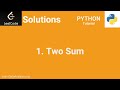 LeetCode Solution Python | #1 Two Sum