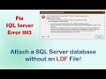 Recover & Rebuild a database without a SQL Server Transaction Log File (.LDF).