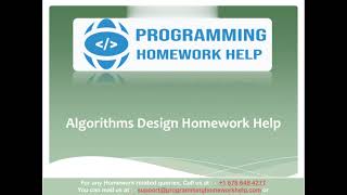 Algorithm Homework Help