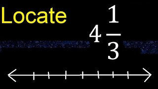 Locate 4 1/3 on the number line, mixed fraction on the line, mixed fractions