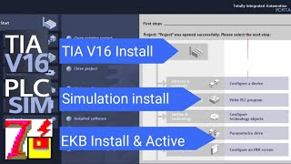 Installation Siemens TIA portal V16 , EKB Install \u0026 Active , TIA V16 PLCSIM Simulation Install