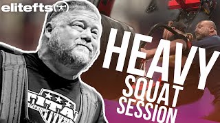 HEAVY SQUAT WORKOUT | Cambered Bar Triples At elitefts gym