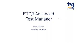 ISTQB Advanced Test Manager Webinar - The value of business testing from TSG Training