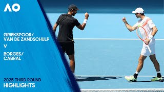 Griekspoor/van de Zandschulp v Borges/Cabral Highlights | Australian Open 2025 Third Round