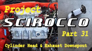 1985 VW Scirocco Mk2 | Part 31 - Cylinder Head and Exhaust Downspout Installation (C-Clip install)