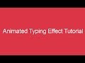 JQuery Animation Tutorial : How to Create Animated Typing Effect with Typed JS