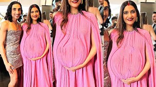 Pregnant Sonam Kapoor Flaunting Baby Bump At Her Baby Shower Ceremony