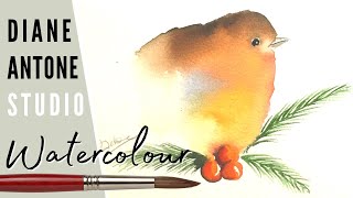 Watercolour Christmas Card Robin - Christmas Robin for Cards Quick and Easy Fun Painting Tutorial