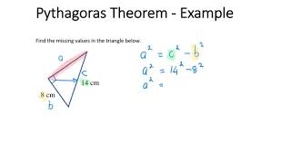 Pythagoras Theorem Calculating Non Hypotenuse Example 1