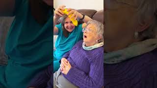 Grandma reacts to sleeping banana prank…🤣 #Shorts