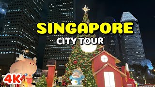 Singapore City : Stunning Christmas Lights Tour  2024 | City Hall, Raffles City, Suntec \u0026 Marina Bay