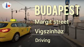 |4K| Budapest 🇭🇺 | Driving |Margit Srtreet, Vigszinhaz |Winter 2023| 60 fps |Live sounds|ASMR