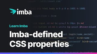 Imba-Defined CSS Properties | Learn Imba tutorial