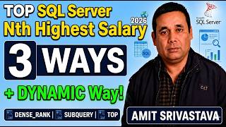 Find Nth Highest Salary in SQL (3 Ways) + Dynamic Solution! | SQL Server Interview Questions 2026