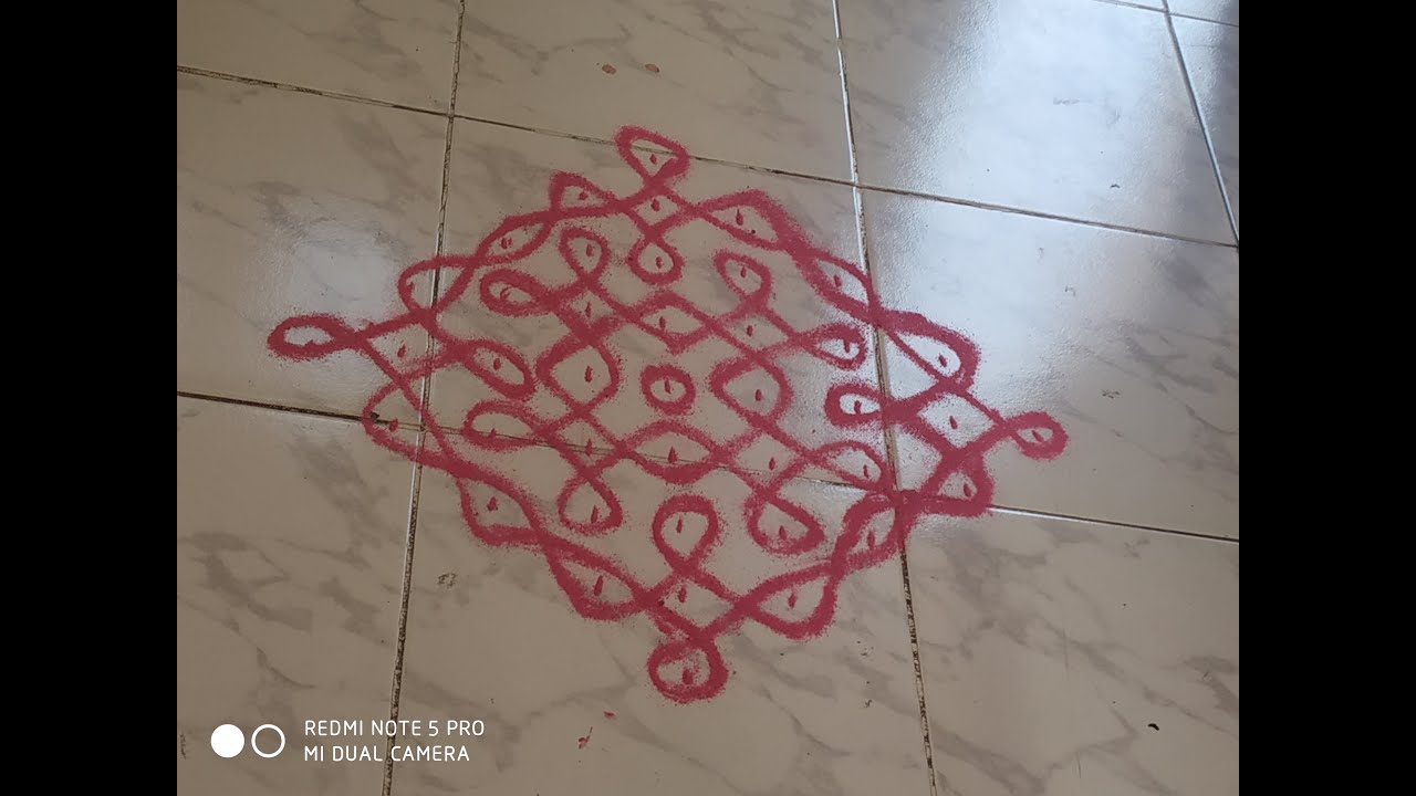 Simple And Easy Method 9 1 Pulli Kolam Youtube