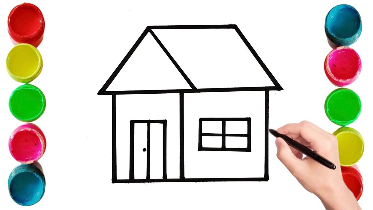 How To Draw Beautiful House Simple Drawing For Kids Easy Drawing