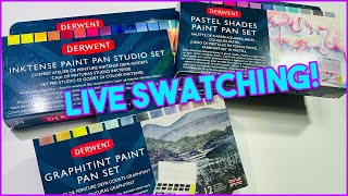 Sunday Swatching LIVE: Derwent Paint! INKTENSE, PASTEL, \u0026 MORE!