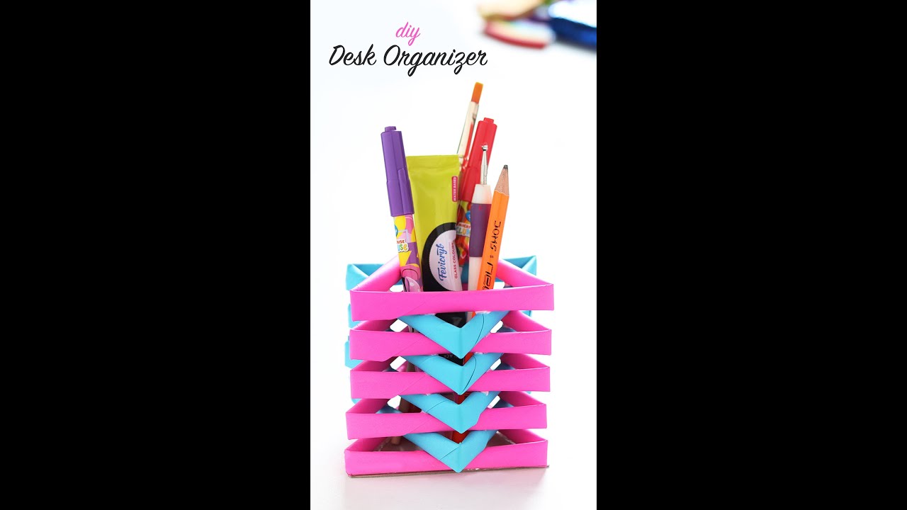 Diy Desk Organizer Desk Decor Back To School Youtube