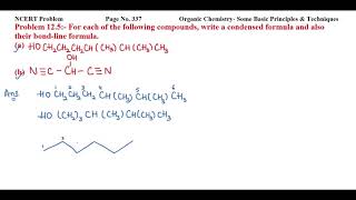 For each of the following compounds, write a condensed formula and also their bond-line formula.