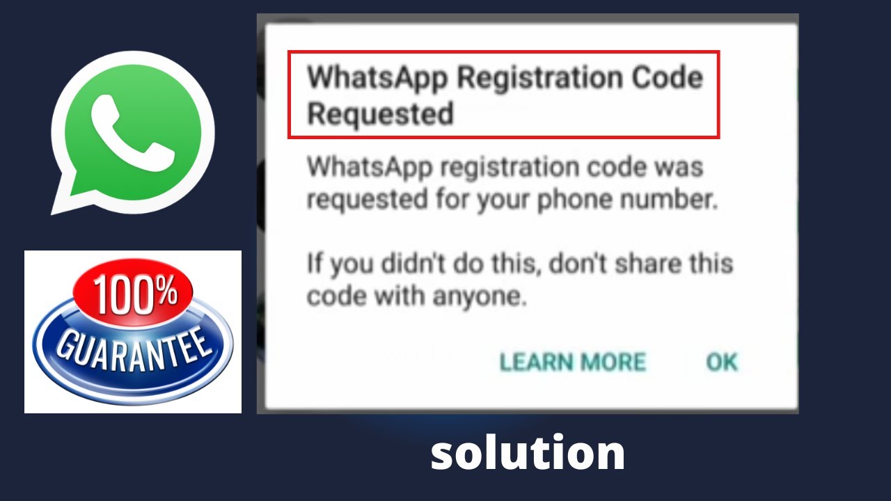 How To Fix WhatsApp Registration Code Requested Problem? | Whatapp Hack ...