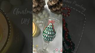 Easy Christmas DIY Decor Idea 🎄Glass Painting ❄️ #shorts #youtubeshorts #youtube #trending #diy