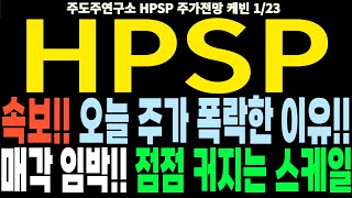 HPSP 주가전망] 속보!! 오늘 주가 폭락한 이유!! 매각 임박!! 점점 커지는 스케일 feat.주도주연구소DS 케빈