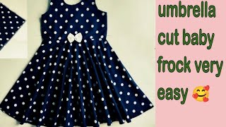 Trending umbrella cut baby frock /baby girl frock cutting \u0026stitch/how to make baby girl frok at home