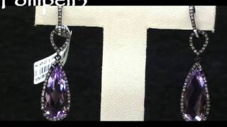 7.40CT Amethyst Diamond Dangle Halo Earrings 14K Black Gold Vintage Antique New