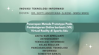 Penerapan Metode Prototype Pada Pembelajaran Online berbasis (VR) Virtual Reality di Sparks Edu