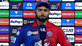 Emotional Rishabh Crying in interview after loss in DC vs MI Match because of DRS