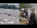 China: cars swept away by flood waters in Beijing after Typhoon Doksuri