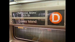 R68 (D) Train from Norwood - 205 St to Coney Island - Stillwell Av