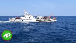 Cảnh sát biển 4  bắt giữ tàu cá vi phạm IUU và có hành vi chống đối trên vùng biển Tây Nam | THKG