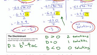 Using the Discriminant (Number of Solutions) • Quadratic Equations [4e] Pre-Calculus 11