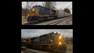 2 trains at Horse Cave + rare rerouted grain train