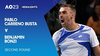 Pablo Carreno Busta v Benjamin Bonzi Highlights | Australian Open 2023 Second Round