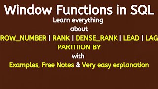 SQL Window Functions | Query Writing using Window Functions for Interviews| Data Bytes